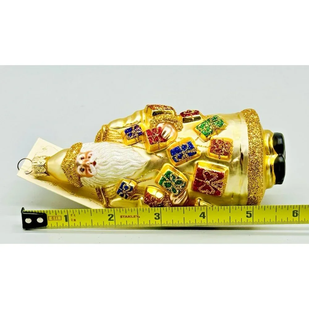 Patricia Breen Portobello Road Santa Claus Gold Presents Christmas Tree Ornament